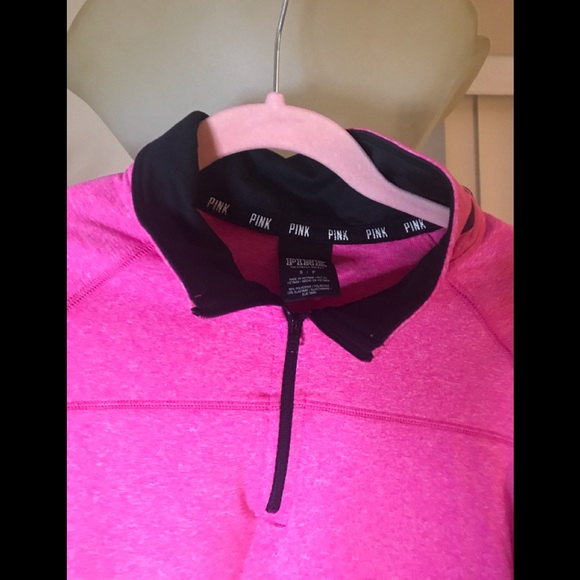 Victoria’s Secret Pink Bright Pink Quarter Zip Work out Jacket. Size Small - Picture 3 of 8
